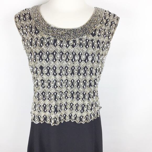 JKARA NEW YORK ELEGANT BEADED LONG NIGHT DRESS - Picture 1 of 8